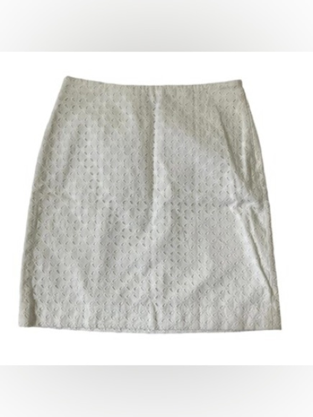 Ann Taylor Factory White Eyelet Pencil Skirt - Clean A-Line